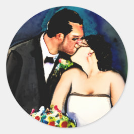 Mr en Mrs bruid en bruidegom bruiloft Ronde Sticker