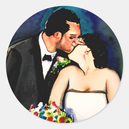 Mr en Mrs bruid en bruidegom bruiloft Ronde Sticker (Voorkant)