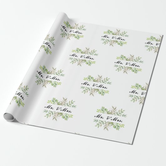Mr en Mrs bruiloft Cadeaupapier (Uitgerold)