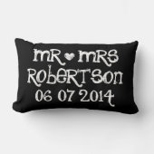 Mr. en Mrs. bruiloft lumbar pillow voor nieuw krui Kussen (Voorkant)