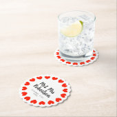 Mr en Mrs bruiloft onderzetters met rood hart (Insitu)