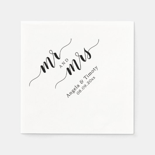 Mr en Mrs bruiloft Servet (Voorkant)