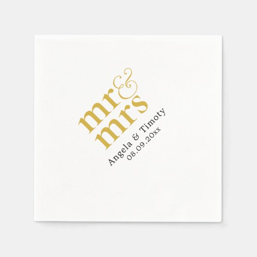 Mr en Mrs bruiloft Servet (Voorkant)