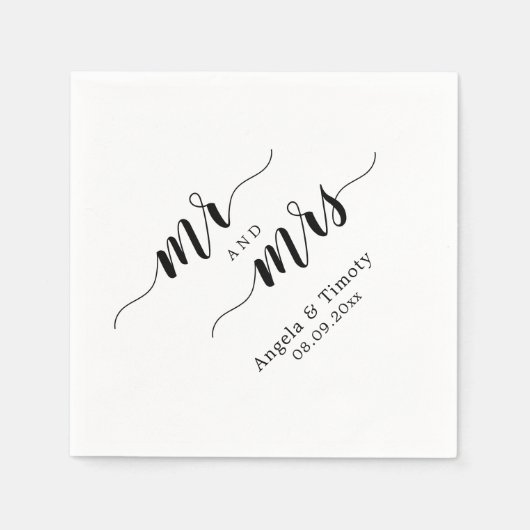 Mr en Mrs bruiloft Servet (Voorkant)