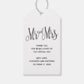 Mr en Mrs cadeau label. Rustieke bruiloft dank u Cadeaulabel (Voorkant)
