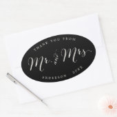 Mr en Mrs Calligraphy Script Wedding Stickers (Envelop)