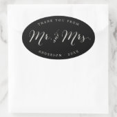 Mr en Mrs Calligraphy Script Wedding Stickers (Tas)