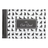 Mr. en Mrs Cat Mam en Pap Black and White Pattern Kussensloop (Achterkant-Links)