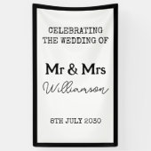 Mr. en Mrs. Celebration zwart-wit spandoek (Verticaal)