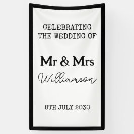 Mr. en Mrs. Celebration zwart-wit spandoek