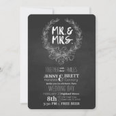 Mr. en Mrs Chalkboard Free Beer Wedding Invtation Kaart (Voorkant)