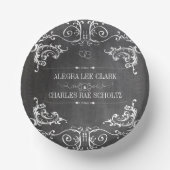 Mr en Mrs Chalkboard Style Fancy Borders Papieren Kommen (Voorkant)