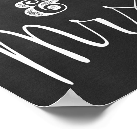 Mr en Mrs Chalkboard Wedding Sign Poster (Hoek)