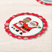 Mr. en Mrs Claus, Afrikaans-Amerikaanse kerstman Kartonnen Onderzetters (Gekanteld)