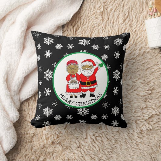 Mr. en Mrs Claus, Afrikaans-Amerikaanse kerstman Kussen (Deken)