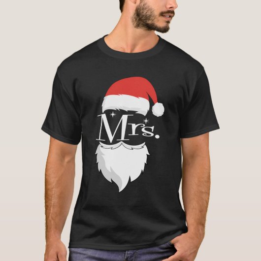 Mr. en Mrs Claus Couples die met Kerstmis Pajama o T-shirt (Voorkant)