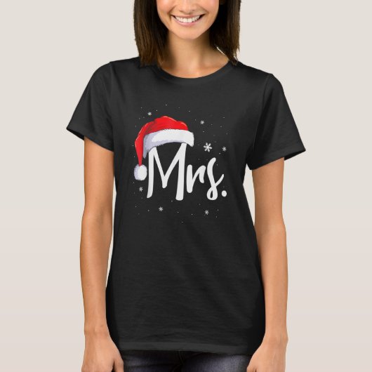 Mr. en Mrs Claus Couples die met Kerstmis Pajama o T-shirt (Voorkant)