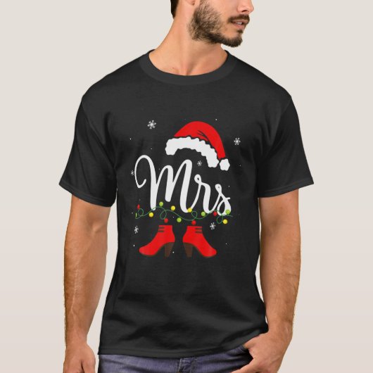 Mr. en Mrs Claus Couples die met Kerstmis Pajama o T-shirt (Voorkant)