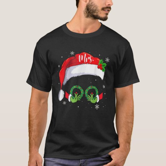 Mr. en Mrs Claus Couples Matching met Kerstmis Paj T-shirt (Voorkant)