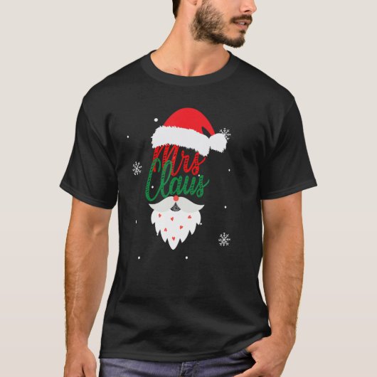 Mr. en Mrs Claus Couples Matching met Kerstmis Paj T-shirt (Voorkant)