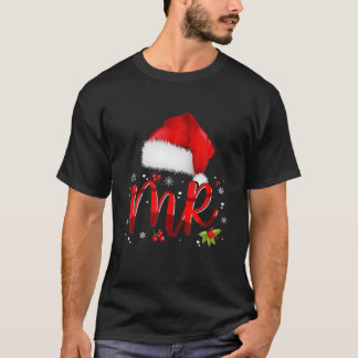 Mr. en Mrs Claus Kerstmis-Matching Couples Pajama T-shirt