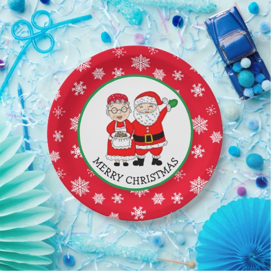 Mr. en Mrs Claus, Kerstmis Papieren Bordje (Feest)