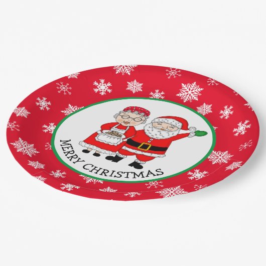 Mr. en Mrs Claus, Kerstmis Papieren Bordje (Gekanteld)