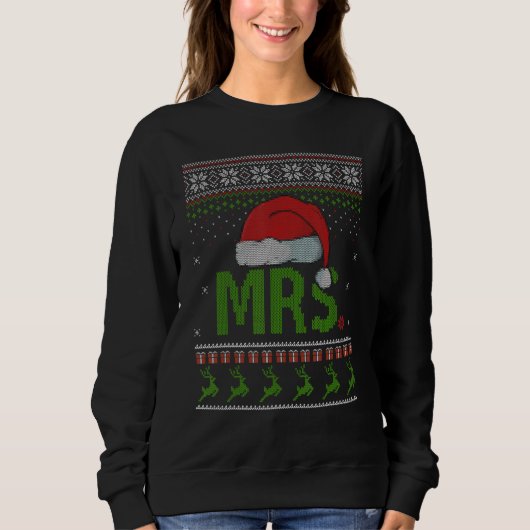 Mr. en Mrs Claus Ugly KerstSweater Matching C Trui (Voorkant)