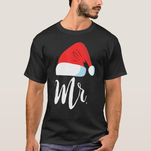 Mr. en Mrs. Clause Couples Matching Kerstkerstman T-shirt (Voorkant)