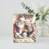 Mr en Mrs Clause Schattige Kerstmis Gepersonalisee Briefkaart (Staand voorkant)