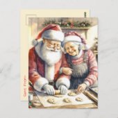 Mr en Mrs Clause Schattige Kerstmis Gepersonalisee Briefkaart (Voorkant / Achterkant)