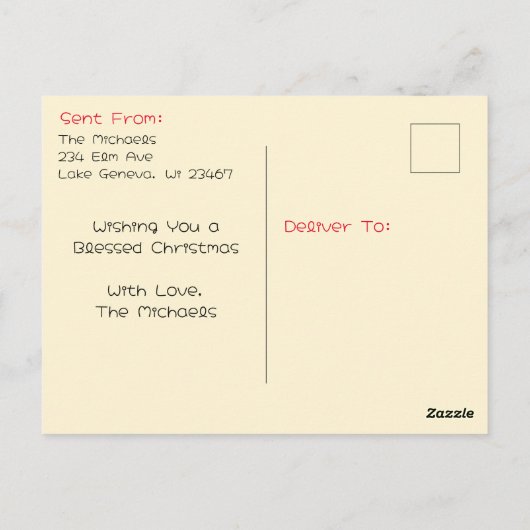 Mr en Mrs Clause Schattige Kerstmis Gepersonalisee Briefkaart (Achterkant)