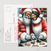 Mr en Mrs Clause Schattige Kerstmis Gepersonalisee Feestdagenkaart (Voorkant / Achterkant)