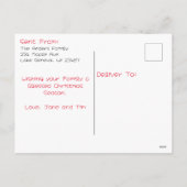 Mr en Mrs Clause Schattige Kerstmis Gepersonalisee Feestdagenkaart (Achterkant)