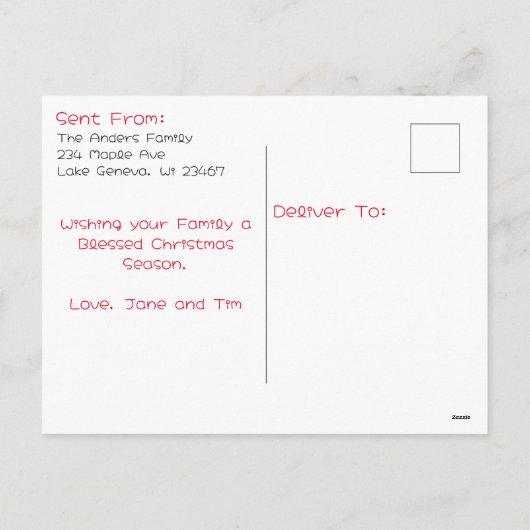 Mr en Mrs Clause Schattige Kerstmis Gepersonalisee Feestdagenkaart (Achterkant)