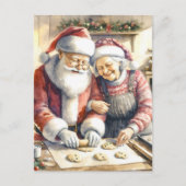 Mr en Mrs Clause Schattige Kerstmis Gepersonalisee Feestdagenkaart (Voorkant)