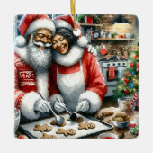 Mr en Mrs Clause Schattige Kerstmis Gepersonalisee Keramisch Ornament (Voorkant)