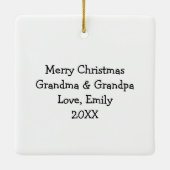Mr en Mrs Clause Schattige Kerstmis Gepersonalisee Keramisch Ornament (Achterkant)