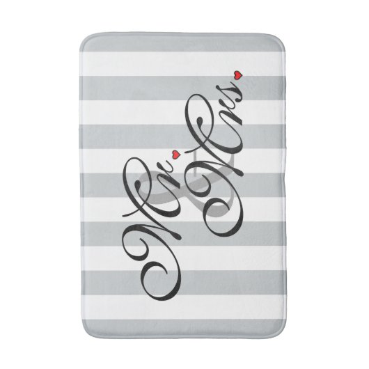 Mr. en Mrs. Click om Kleurstrepes aan te passen Badmat (Voorkant Verticaal)