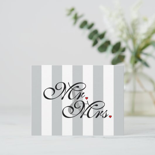 Mr. en Mrs. Click om Kleurstrepes aan te passen Briefkaart (Staand voorkant)