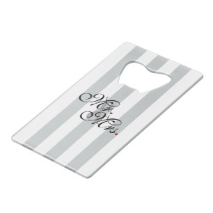 Mr. en Mrs. Click om Kleurstrepes aan te passen Creditkaart Flessenopener