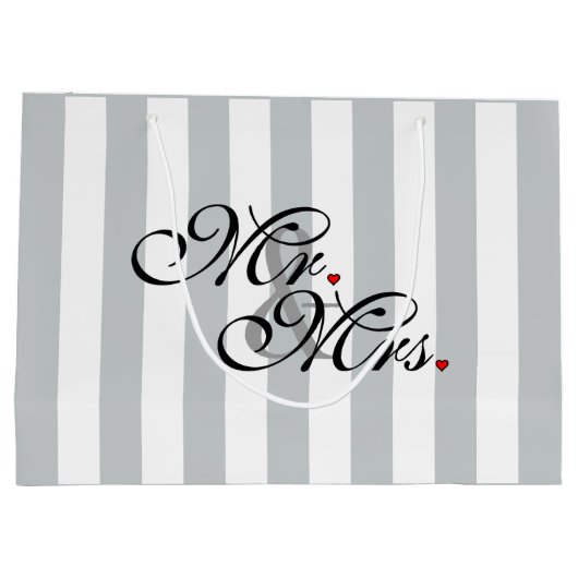 Mr. en Mrs. Click om Kleurstrepes aan te passen Large Cadeautasje (Achterkant)