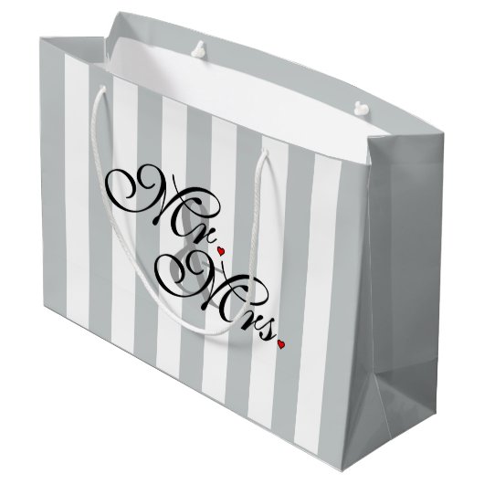 Mr. en Mrs. Click om Kleurstrepes aan te passen Large Cadeautasje (Achterkant Gekanteld)