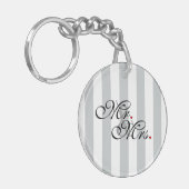 Mr. en Mrs. Click om Kleurstrepes aan te passen Sleutelhanger (Voorkant Links)