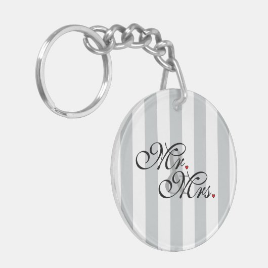 Mr. en Mrs. Click om Kleurstrepes aan te passen Sleutelhanger (Voorkant Links)