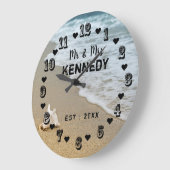 Mr en Mrs Coastal Beach Wedding Grote Klok (Hoek)