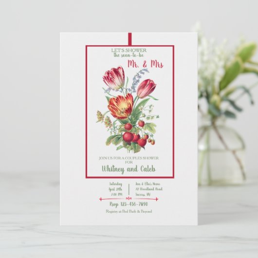 Mr en Mrs Couples Shower Kaart (Staand voorkant)