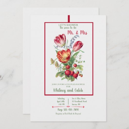 Mr en Mrs Couples Shower Kaart (Voorkant / Achterkant)