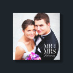 Mr en Mrs Custom Photo Canvas<br><div class="desc">Upload je foto naar creëer een one-of-a-kind cadeau voor jezelf of iemand anders! Bekijk onze volledige collecties op berryberrysweet.com. De kleuren van de douane zijn ook beschikbaar op verzoek. Ontwerp © berryberrysweet.com</div>