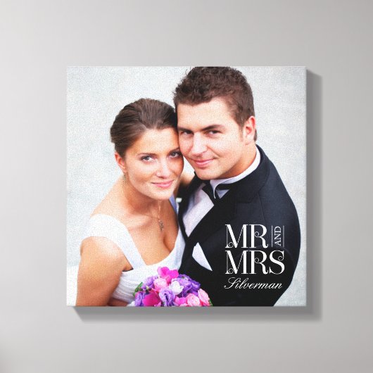 Mr en Mrs Custom Photo Canvas (Voorkant)